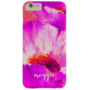 Heißes Rosau. Rotwatercolor-Blumen personalisiert Barely There iPhone 6 Plus Hülle