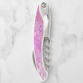 Heißes Rosawatercolor-Glitzer-künstlerischer Kellnermesser (Rückseite)
