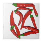 Heißes rotes Chili-Paprikaschoten-Muster Fliese (Vorderseite)