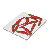 Heißes rotes Chili-Paprikaschoten-Muster Fliese (Seite)