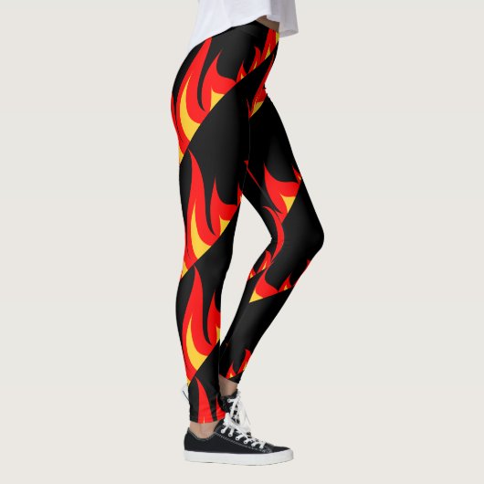 Heißes rotes Feuer flammt Leggings (Rechts)