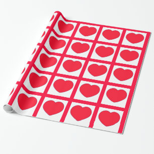 Heißes rotes Herz-Muster Geschenkpapier