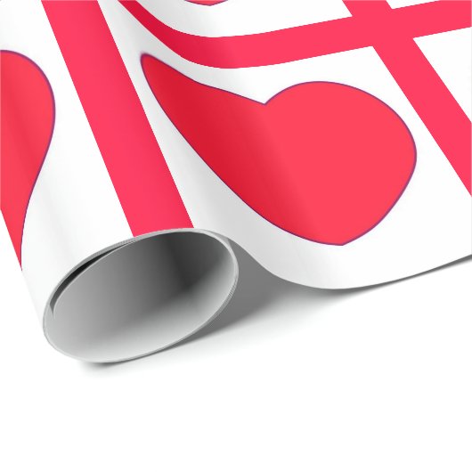 Heißes rotes Herz-Muster Geschenkpapier (Rolleneckpunkt)