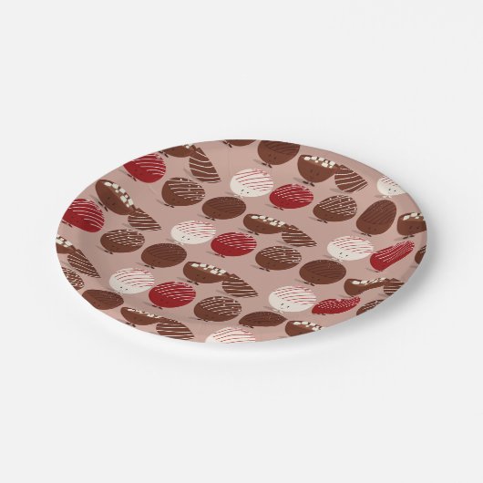 Heißes Schokoladenfutter Pappteller (Schrägansicht)