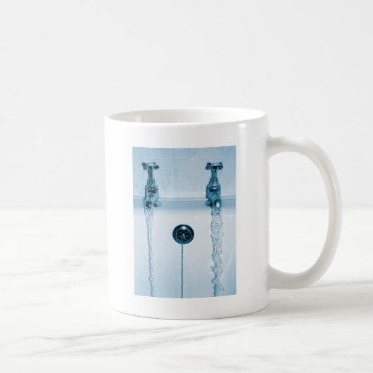 Heißes u. kaltes Wasser, Badzeit, laufende Hähne Kaffeetasse (Rechts)
