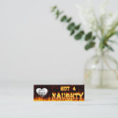 Heißes und freches Feuer und rotes Marmorherz Mini Visitenkarte (Stehend Vorderseite)