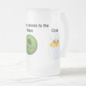 Heißes veganes Küken-mattierte GlasTasse Mattglas Bierglas (VorderseiteRechts)