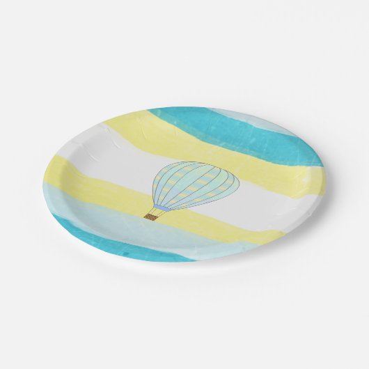 Heißluft-Ballon-Babyparty-Kuchen-Platte Pappteller (Schrägansicht)