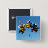Heißluft-Ballon-Bienen - Button (Vorne & Hinten)