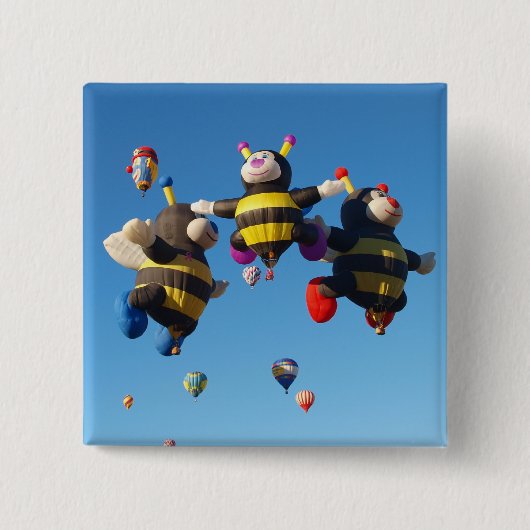 Heißluft-Ballon-Bienen - Button (Vorderseite)