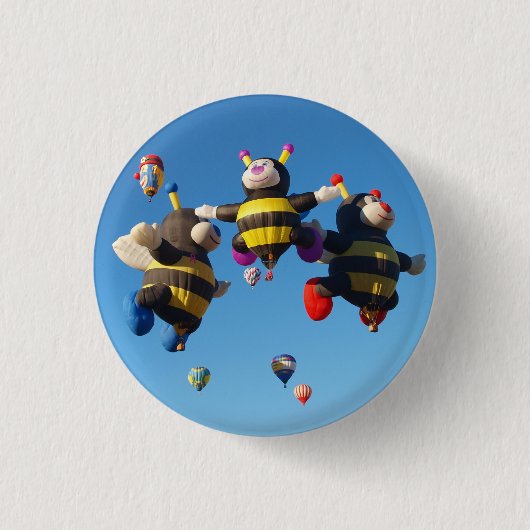 Heißluft-Ballon-Bienen - Button (Vorderseite)