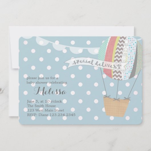 Heißluft-Ballon-Einladung Einladung (Vorderseite)
