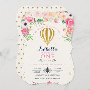 Heißluft-Ballon-Geburtstags-Einladung Einladung