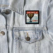 Heißluft-Ballon-Himmel ist das Grenze-Zitat Button (Beispiel)