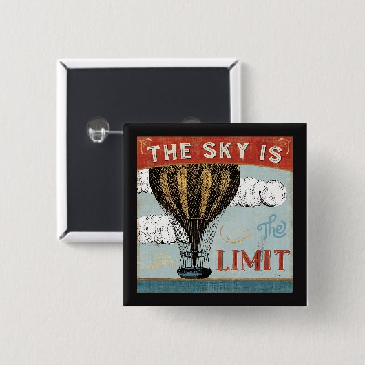 Heißluft-Ballon-Himmel ist das Grenze-Zitat Button (Vorne & Hinten)