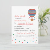 Heißluft-Ballon-Kindergeburtstag-Party Einladung (Stehend Vorderseite)