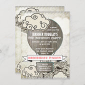 Heißluft-Ballon-Kindergeburtstag-Party Einladung (Vorne/Hinten)