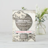 Heißluft-Ballon-Kindergeburtstag-Party Einladung (Stehend Vorderseite)