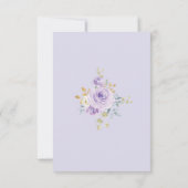 Heißluft-Ballon-lila Goldblumen1. Geburtstag Einladung (Rückseite)