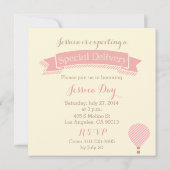 Heißluft-Ballon-Mädchen-Babyparty-Einladung Einladung (Rückseite)