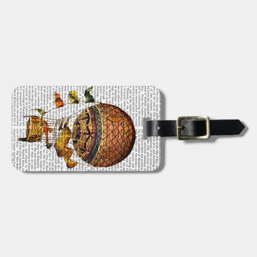 Heißluft-Ballon mit Flaggen Gepäckanhänger (Vorderseite horizontal)