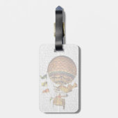 Heißluft-Ballon mit Flaggen Gepäckanhänger (Rückseite vertikal)