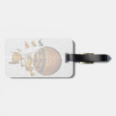 Heißluft-Ballon mit Flaggen Gepäckanhänger (Rückseite horizontal)