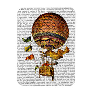 Heißluft-Ballon mit Flaggen Magnet