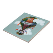 Heißluft-Ballon mit Wolken addieren Ihren Namen Fliese (Seite)