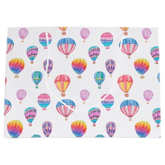 Heißluft-Ballon-Muster Große Geschenktüte (Vorderseite)
