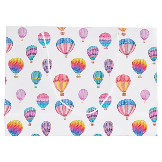 Heißluft-Ballon-Muster Große Geschenktüte (Rückseite)