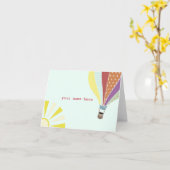 Heißluft-Ballon Notecard Karte (Gelbe Blume)