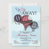 Heißluft-Ballon oben oben u. wegduschen-Einladung Einladung (Vorderseite)
