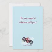 Heißluft-Ballon oben oben u. wegduschen-Einladung Einladung (Rückseite)