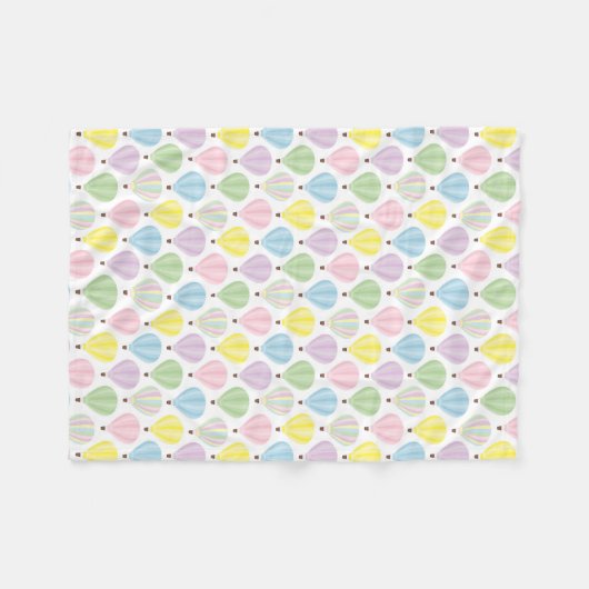 Heißluft-Ballon-Pastell-Muster Fleecedecke (Vorderseite (Horizontal))