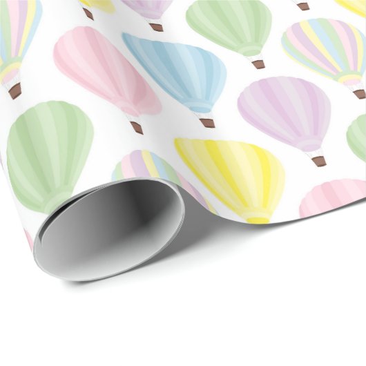 Heißluft-Ballon-Pastell-Muster Geschenkpapier (Rolleneckpunkt)