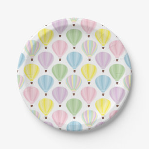 Heißluft-Ballon-Pastell-Muster Pappteller