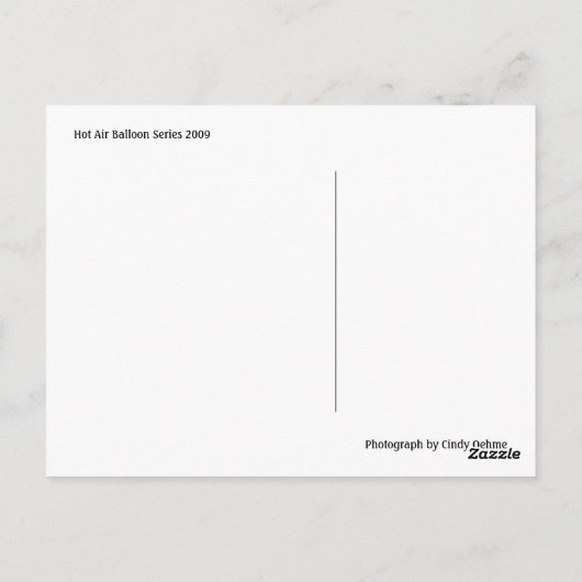 Heißluft-Ballon-Reihe 2009 Postkarte (Rückseite)