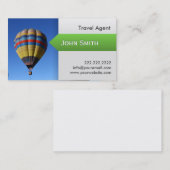 Heißluft-Ballon-Reise-Agent-Geschäfts-Karte Visitenkarte (Vorne/Hinten)