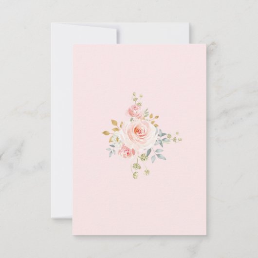 Heißluft-Ballon-Rosa-Goldblumenmädchen-1. Einladung (Rückseite)