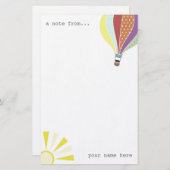 Heißluft-Ballon u. personalisiertes Briefpapier (Vorne/Hinten)