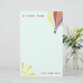 Heißluft-Ballon u. Sun-Briefpapier Briefpapier (Stehend Vorderseite)