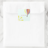 Heißluft-Ballon-u. Sun-Umschlag Quadratischer Aufkleber (Tasche)