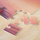 Heißluft-Ballon über dem Ozean am Sonnenuntergang Puzzle (Seite)