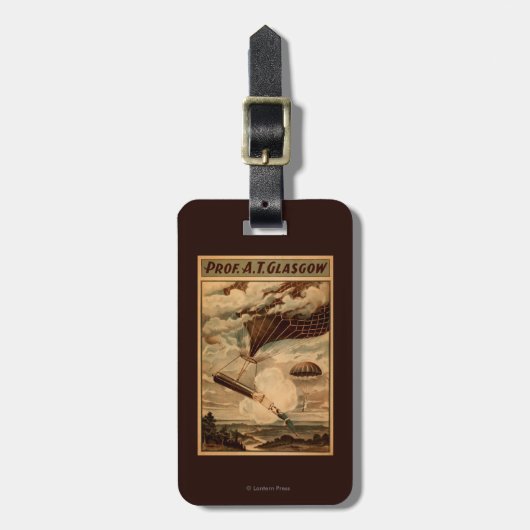 Heißluft-Ballon-Zirkus-Theater-Plakat Glasgows Gepäckanhänger (Vorderseite vertikal)