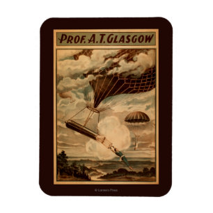 Heißluft-Ballon-Zirkus-Theater-Plakat Glasgows Magnet