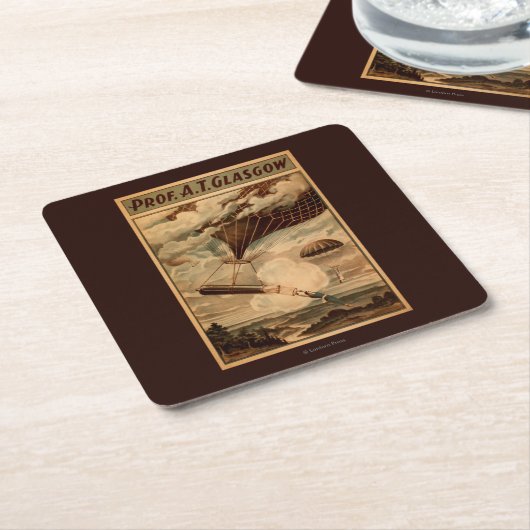 Heißluft-Ballon-Zirkus-Theater-Plakat Glasgows Rechteckiger Pappuntersetzer (angewinkelt)