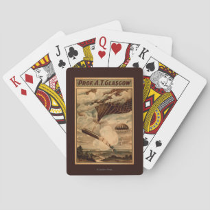 Heißluft-Ballon-Zirkus-Theater-Plakat Glasgows Spielkarten