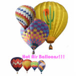 Heißluft-Ballone!!! Freistehende Fotoskulptur<br><div class="desc">Eine Collage unterschiedlicher Heißluft sieben steigt mit Text,  "Heißluft-Ballone!!!" im Ballon auf</div>