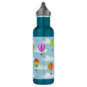 Heißluft-Ballone im bewölkten Dotty Himmel Trinkflasche (Rechts)
